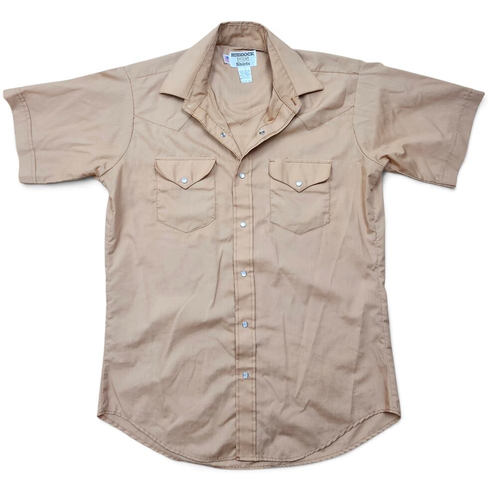 RUDDOCK Western Pearl Snap Shirt Men's 16/XL VTG 80s USA Extra Long Tail Ranch
